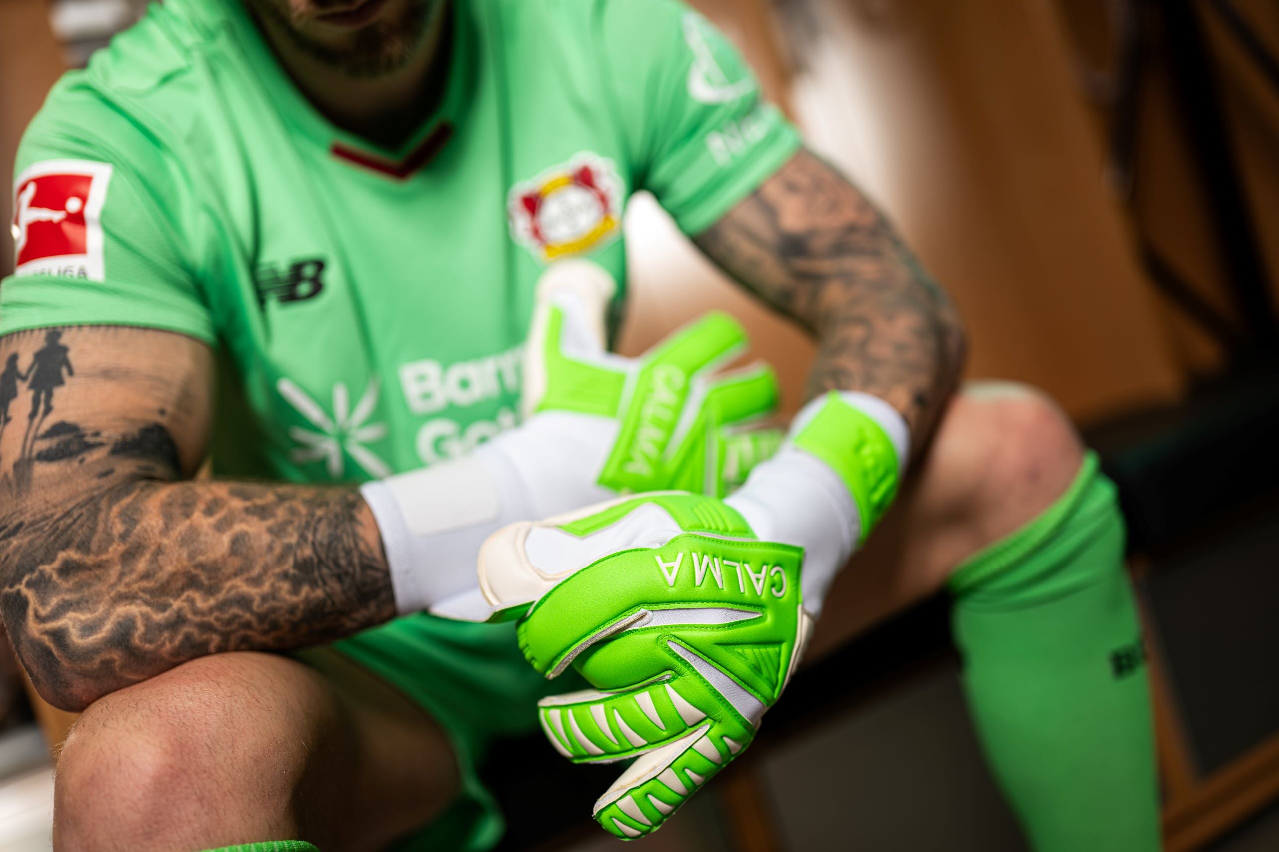 Profi Border Green Goalkeeper Gloves